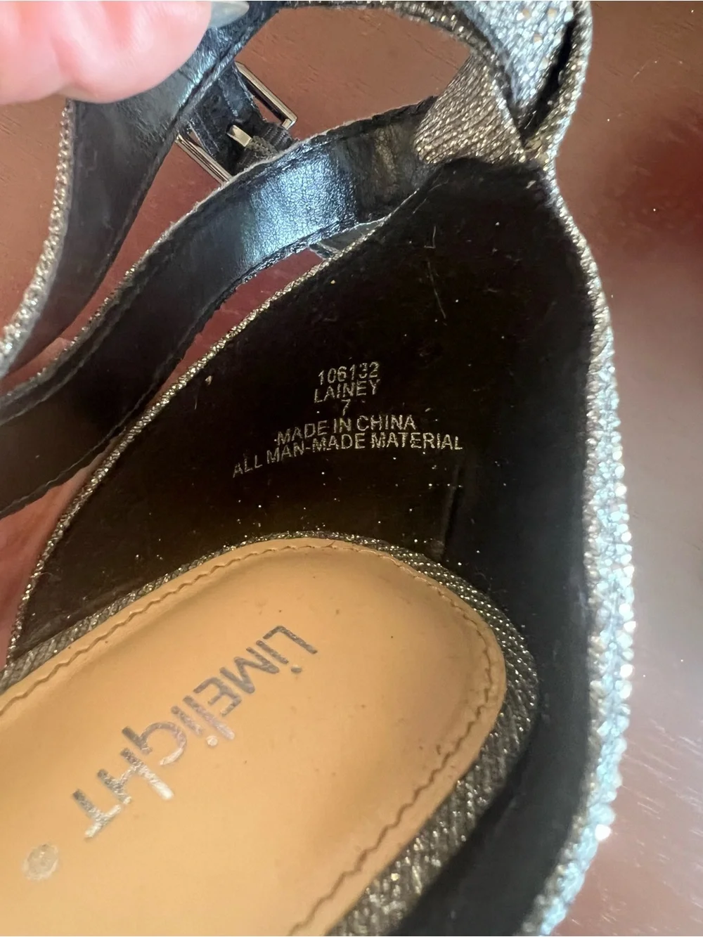 Limelight Women's Lainey Sparkle Platform Block Heel Pewter Sandals Size 7